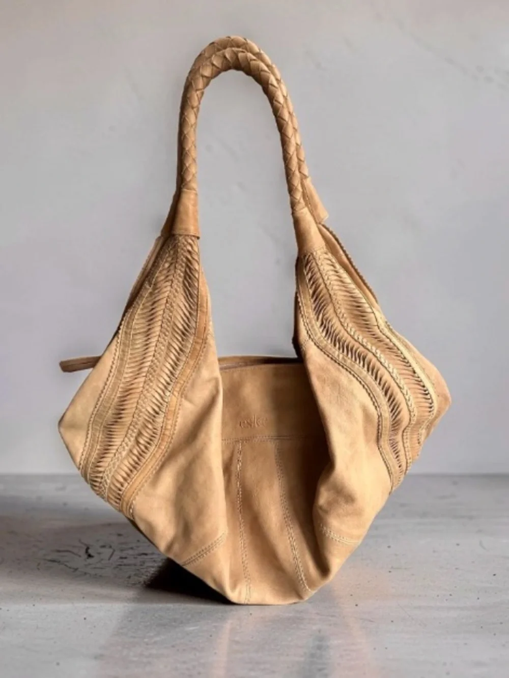 Eske Anthropologie Cultivar Leather Hobo Bag in Sand